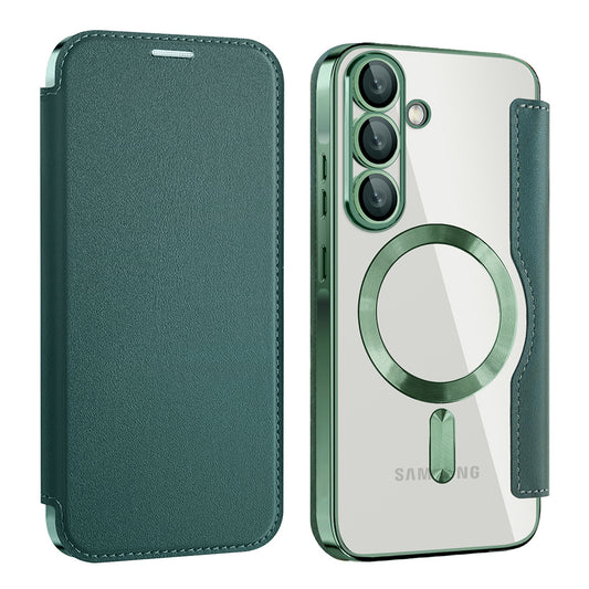 MagSafe-deksel for Samsung Galaxy A26 A266, Techsuit, SmartMag Book, Grønn