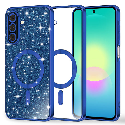 MagSafe-deksel for Samsung Galaxy A27 5G, Techsuit, Luxury Glitter, Mørk blå