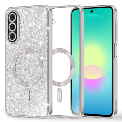 MagSafe-deksel for Samsung Galaxy A27 5G, Techsuit, Luxury Glitter, Sølv