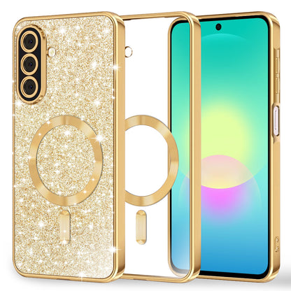 MagSafe-deksel for Samsung Galaxy A27 5G, Techsuit, Luxury Glitter, Gullfarget