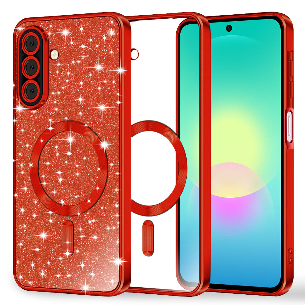 MagSafe-deksel for Samsung Galaxy A27 5G, Techsuit, Luxury Glitter, Rød
