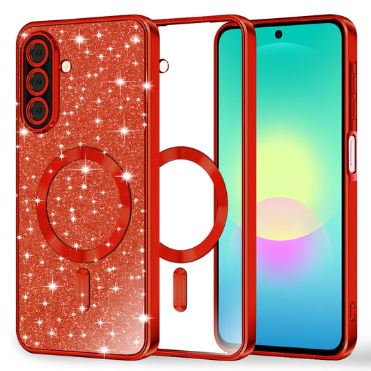 MagSafe-deksel for Samsung Galaxy A27 5G, Techsuit, Luxury Glitter, Rød