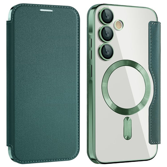 MagSafe-deksel for Samsung Galaxy A35 5G A356, Techsuit, SmartMag Book, Grønn