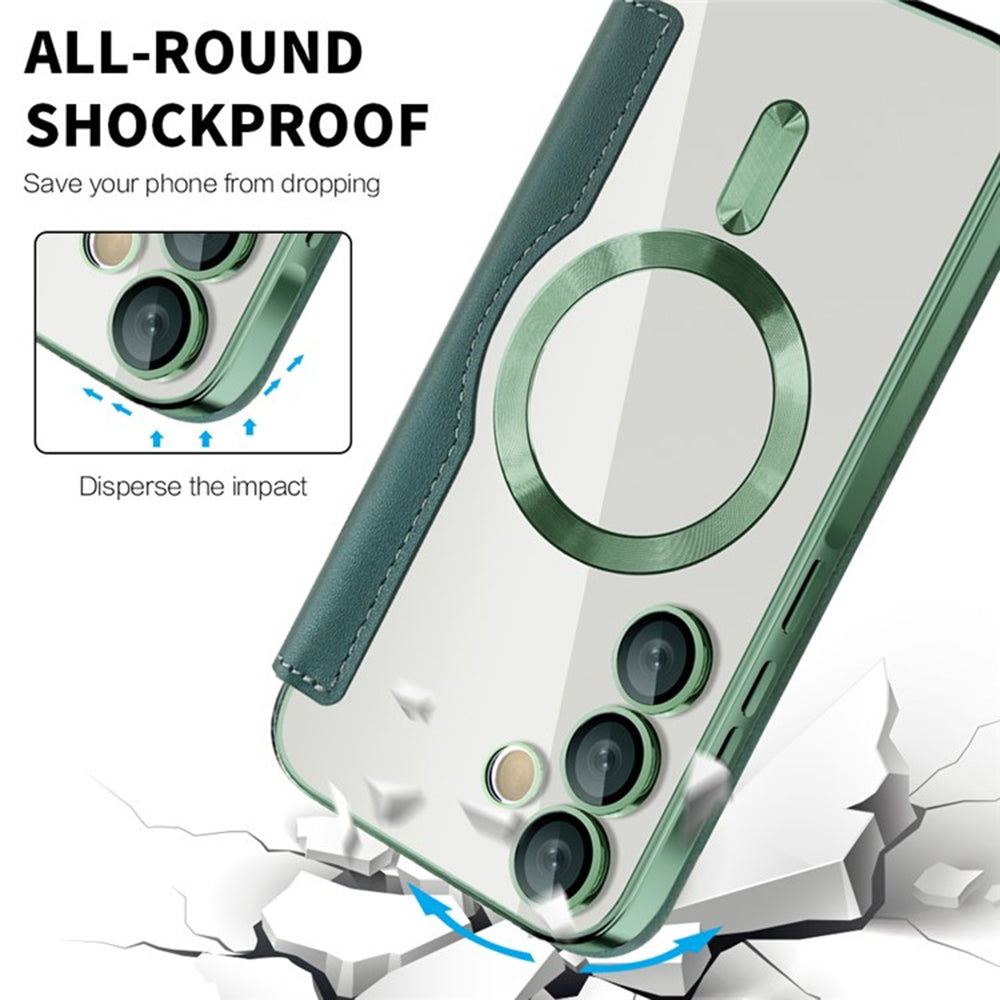 MagSafe-deksel for Samsung Galaxy A35 5G A356, Techsuit, SmartMag Book, Grønn