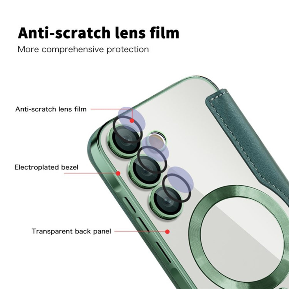 MagSafe-deksel for Samsung Galaxy A35 5G A356, Techsuit, SmartMag Book, Grønn