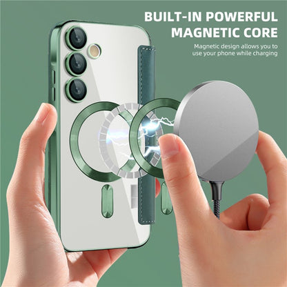 MagSafe-deksel for Samsung Galaxy A35 5G A356, Techsuit, SmartMag Book, Grønn