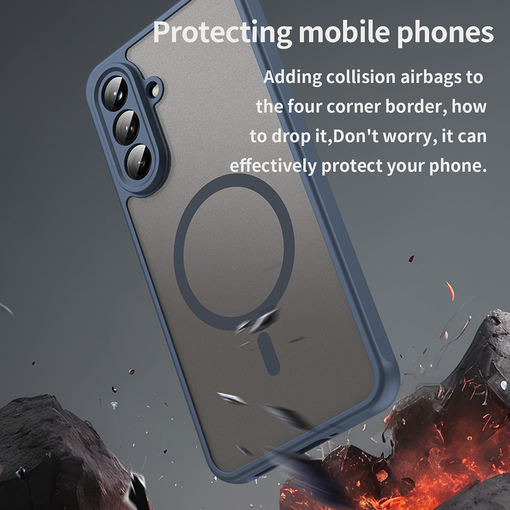 MagSafe-deksel for Samsung Galaxy A36 A366, Techsuit, HaloFrost II, Marineblå