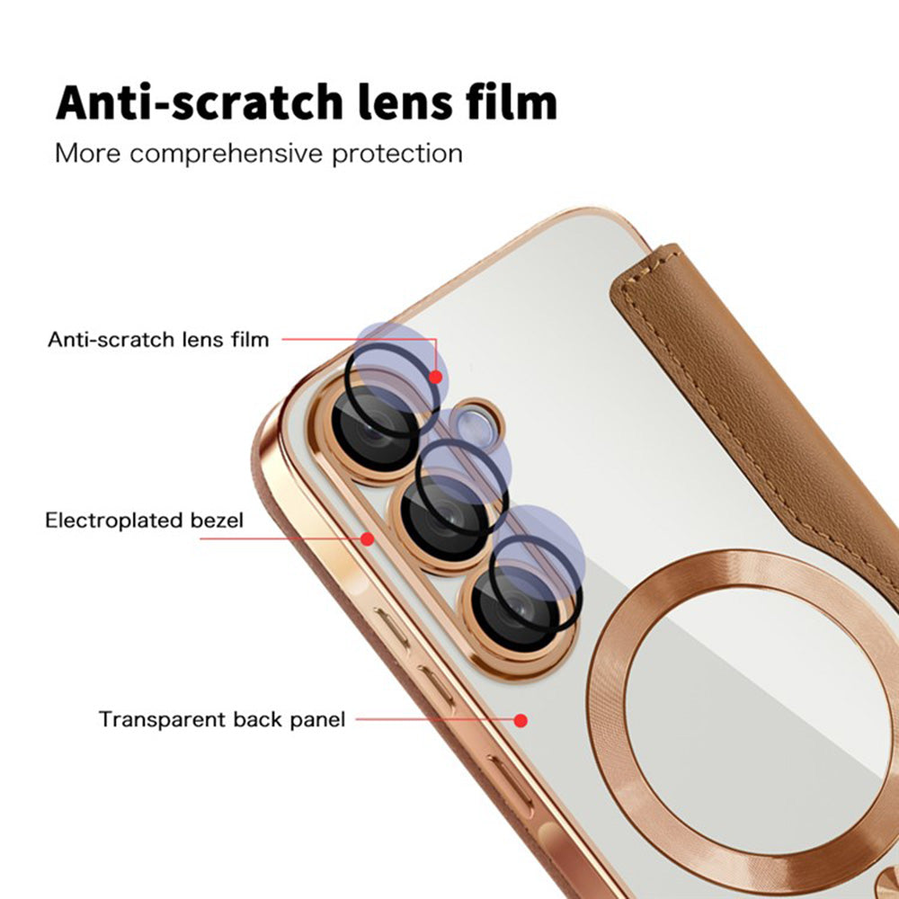 MagSafe-deksel for Samsung Galaxy A36 A366, Techsuit, SmartMag Book, Brun