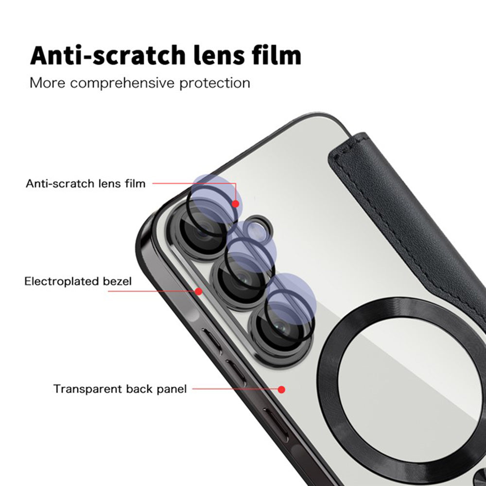 MagSafe-deksel for Samsung Galaxy A36 A366, Techsuit, SmartMag Book, svart