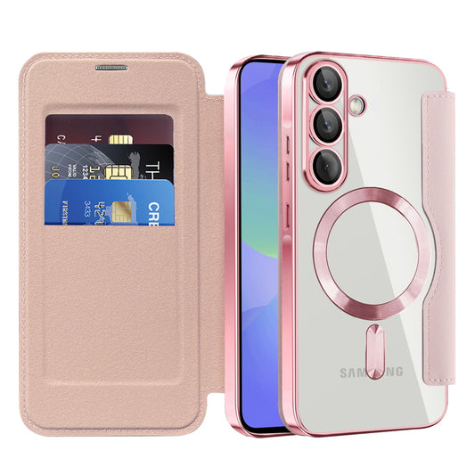 MagSafe-deksel for Samsung Galaxy A36 A366, Techsuit, SmartMag Book, Rosa