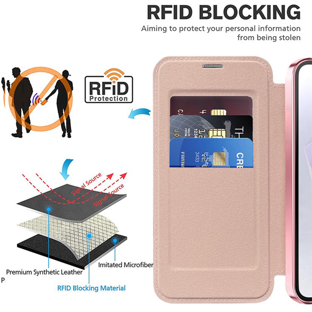 MagSafe-deksel for Samsung Galaxy A36 A366, Techsuit, SmartMag Book, Rosa