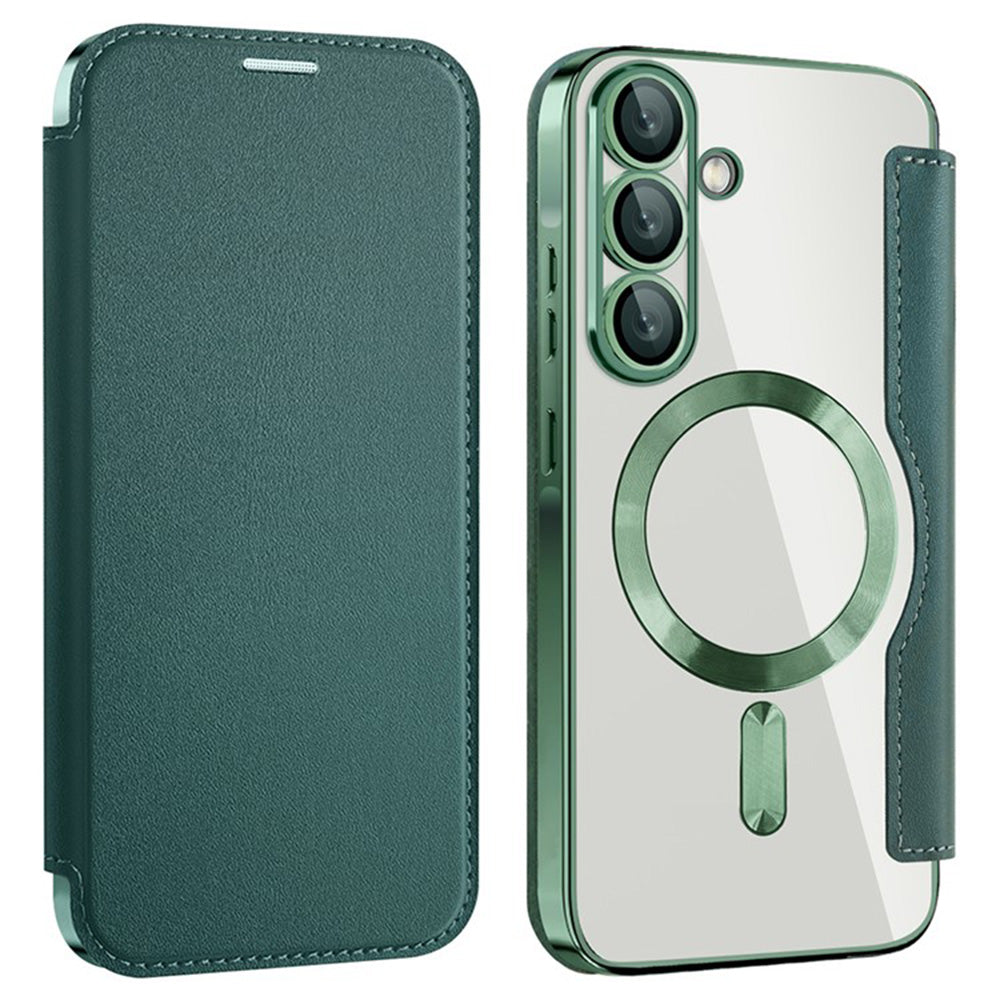 MagSafe-deksel for Samsung Galaxy A36 A366, Techsuit, SmartMag Book, Grønn