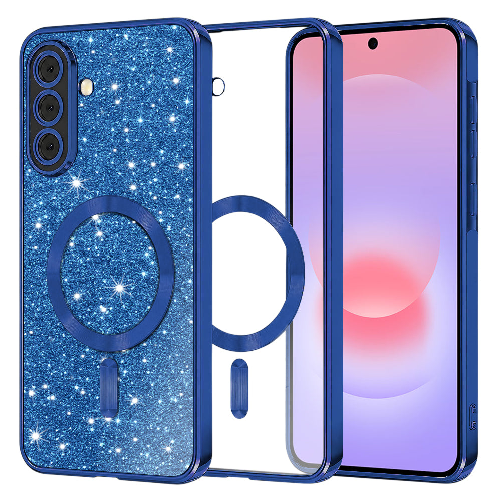 MagSafe-deksel for Samsung Galaxy A37 5G, Techsuit, Luxury Glitter, Mørk blå