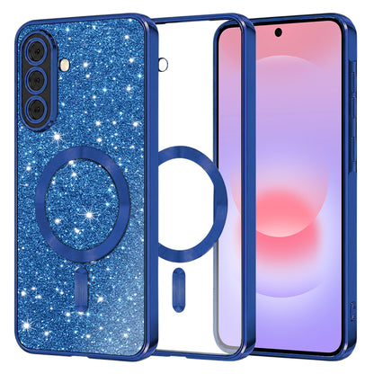 MagSafe-deksel for Samsung Galaxy A37 5G, Techsuit, Luxury Glitter, Mørk blå