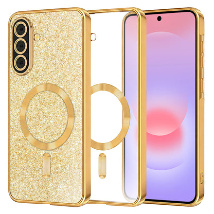 MagSafe-deksel for Samsung Galaxy A37 5G, Techsuit, Luxury Glitter, Gullfarget
