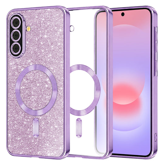 MagSafe-deksel for Samsung Galaxy A37 5G, Techsuit, Luxury Glitter, Lys lilla