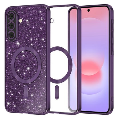 MagSafe-deksel for Samsung Galaxy A37 5G, Techsuit, Luxury Glitter, Mørk lilla