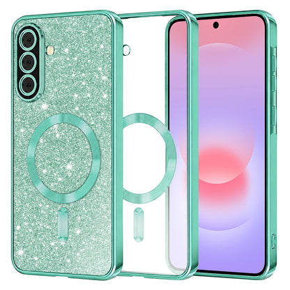 MagSafe-deksel for Samsung Galaxy A37 5G, Techsuit, Luxury Glitter, Lys grønn