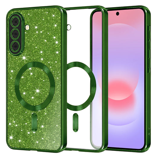 MagSafe-deksel for Samsung Galaxy A37 5G, Techsuit, Luxury Glitter, Mørkegrønn
