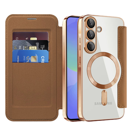 MagSafe-deksel for Samsung Galaxy A37 5G, Techsuit, SmartMag Book, Brun