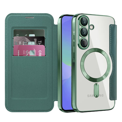 MagSafe-deksel for Samsung Galaxy A37 5G, Techsuit, SmartMag Book, Grønn