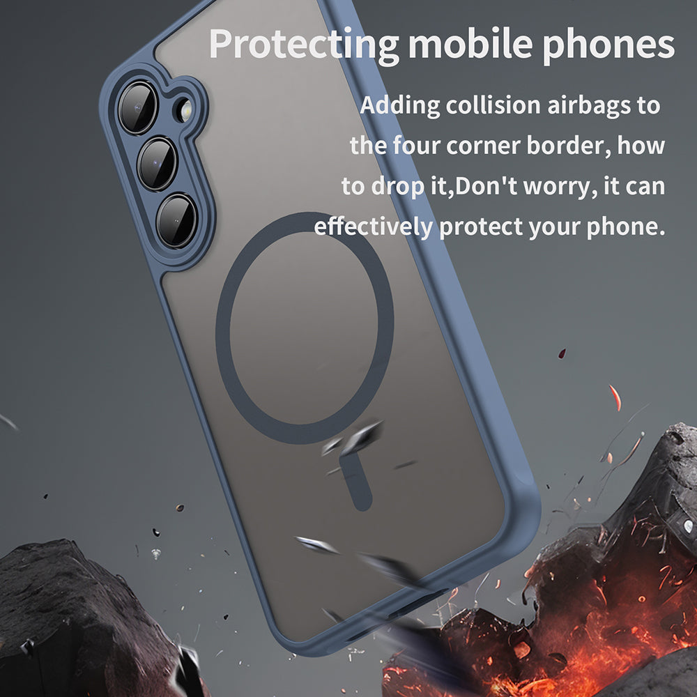 MagSafe-deksel for Samsung Galaxy A55 5G A556, Techsuit, HaloFrost II, Marineblå
