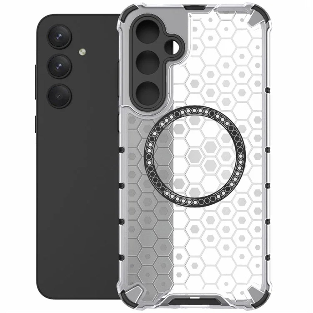 MagSafe-deksel for Samsung Galaxy A55 5G A556, Techsuit, HoneyComb Shield, Hvit