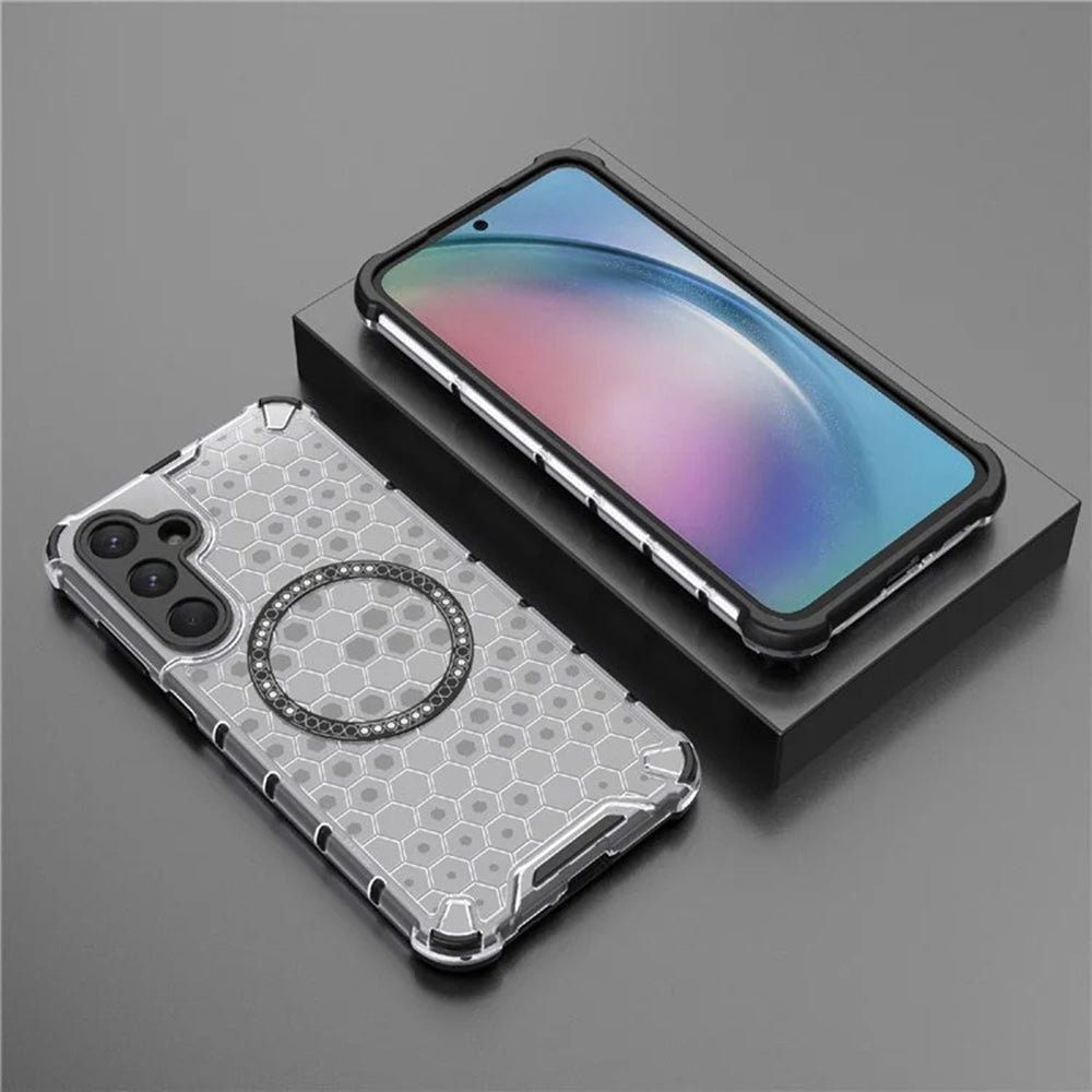 MagSafe-deksel for Samsung Galaxy A55 5G A556, Techsuit, HoneyComb Shield, Hvit
