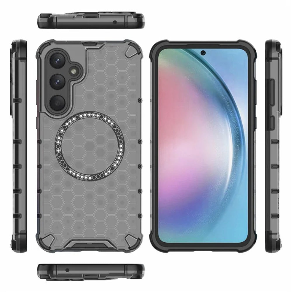 MagSafe-deksel for Samsung Galaxy A55 5G A556, Techsuit, HoneyComb Shield, svart