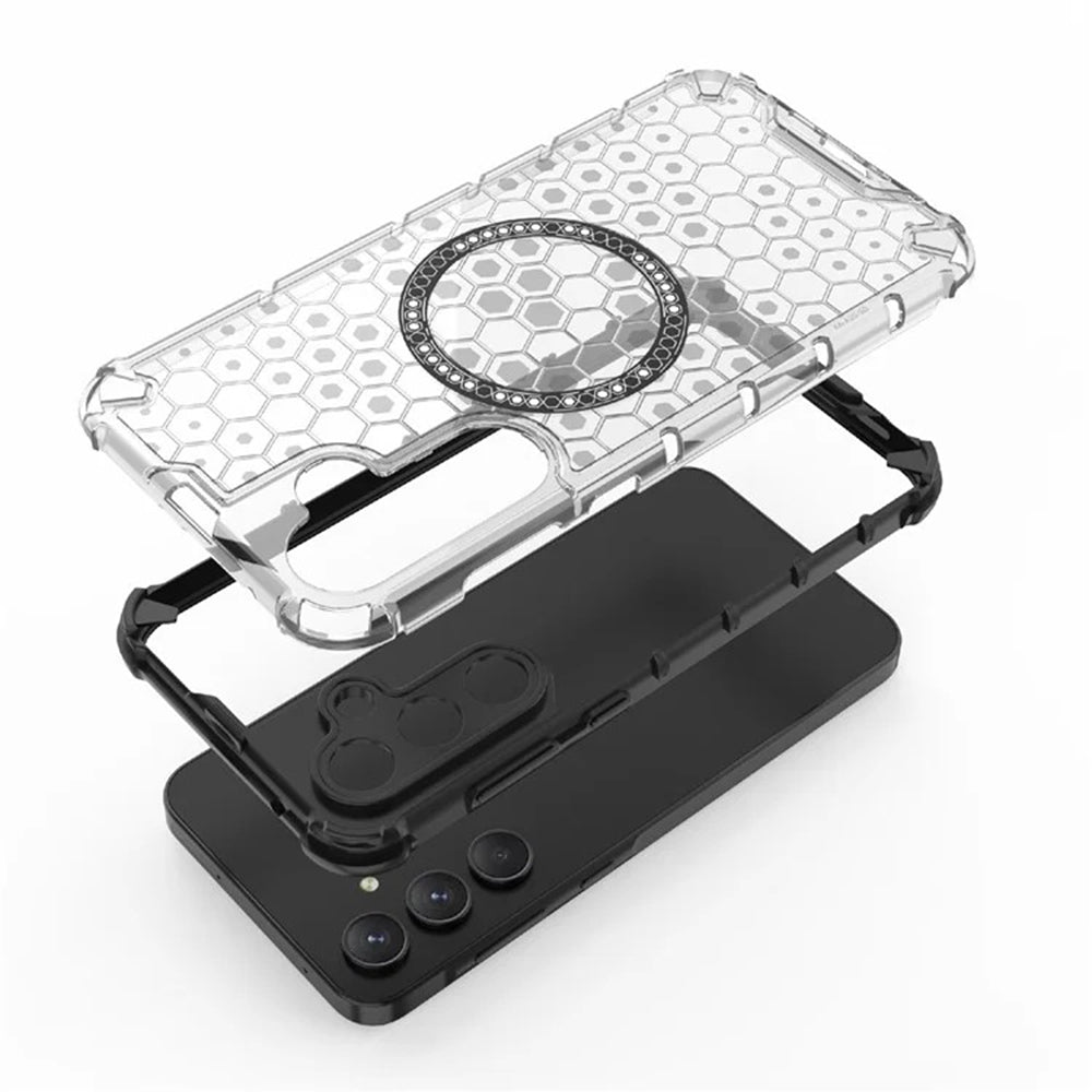 MagSafe-deksel for Samsung Galaxy A55 5G A556, Techsuit, HoneyComb Shield, svart