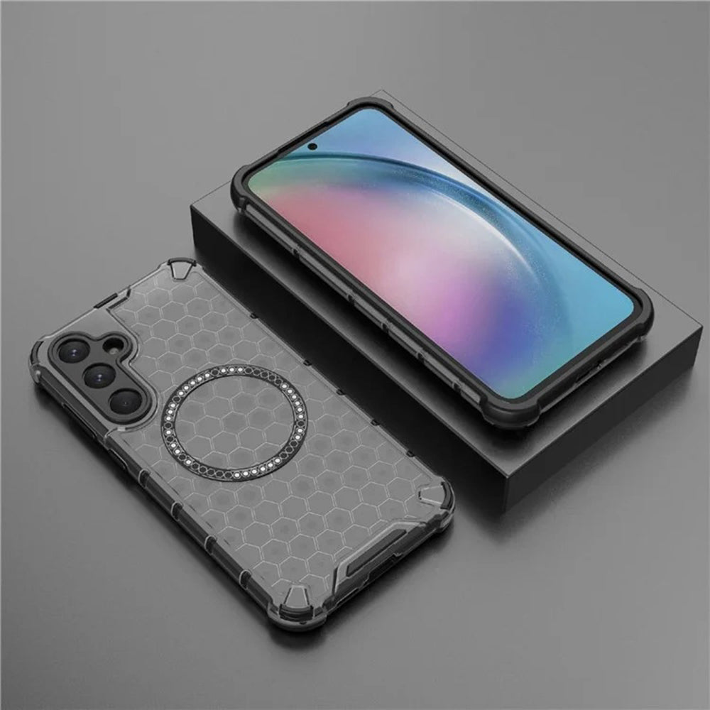MagSafe-deksel for Samsung Galaxy A55 5G A556, Techsuit, HoneyComb Shield, svart