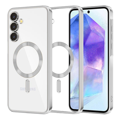 MagSafe-deksel for Samsung Galaxy A55 5G A556, Techsuit, Luxury Crystal, Sølv