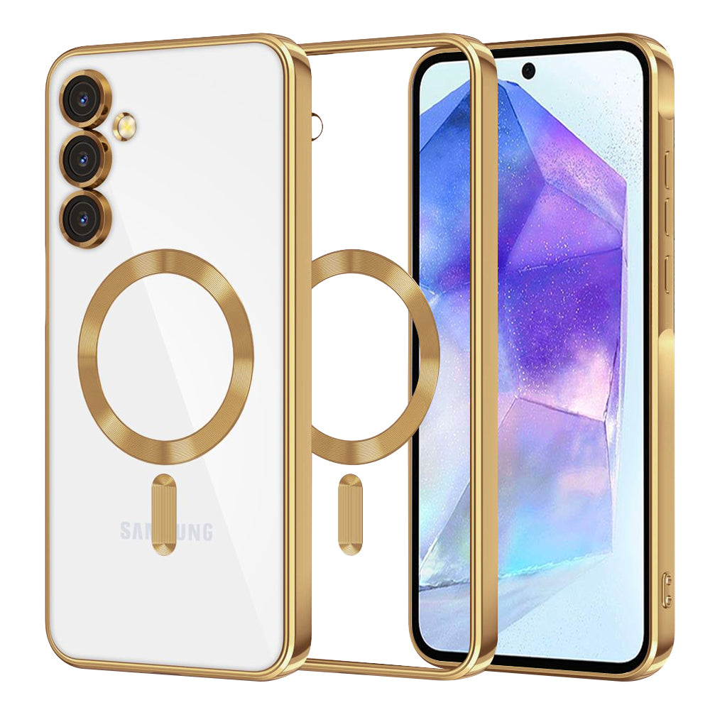 MagSafe-deksel for Samsung Galaxy A55 5G A556, Techsuit, Luxury Crystal, Gullfarget