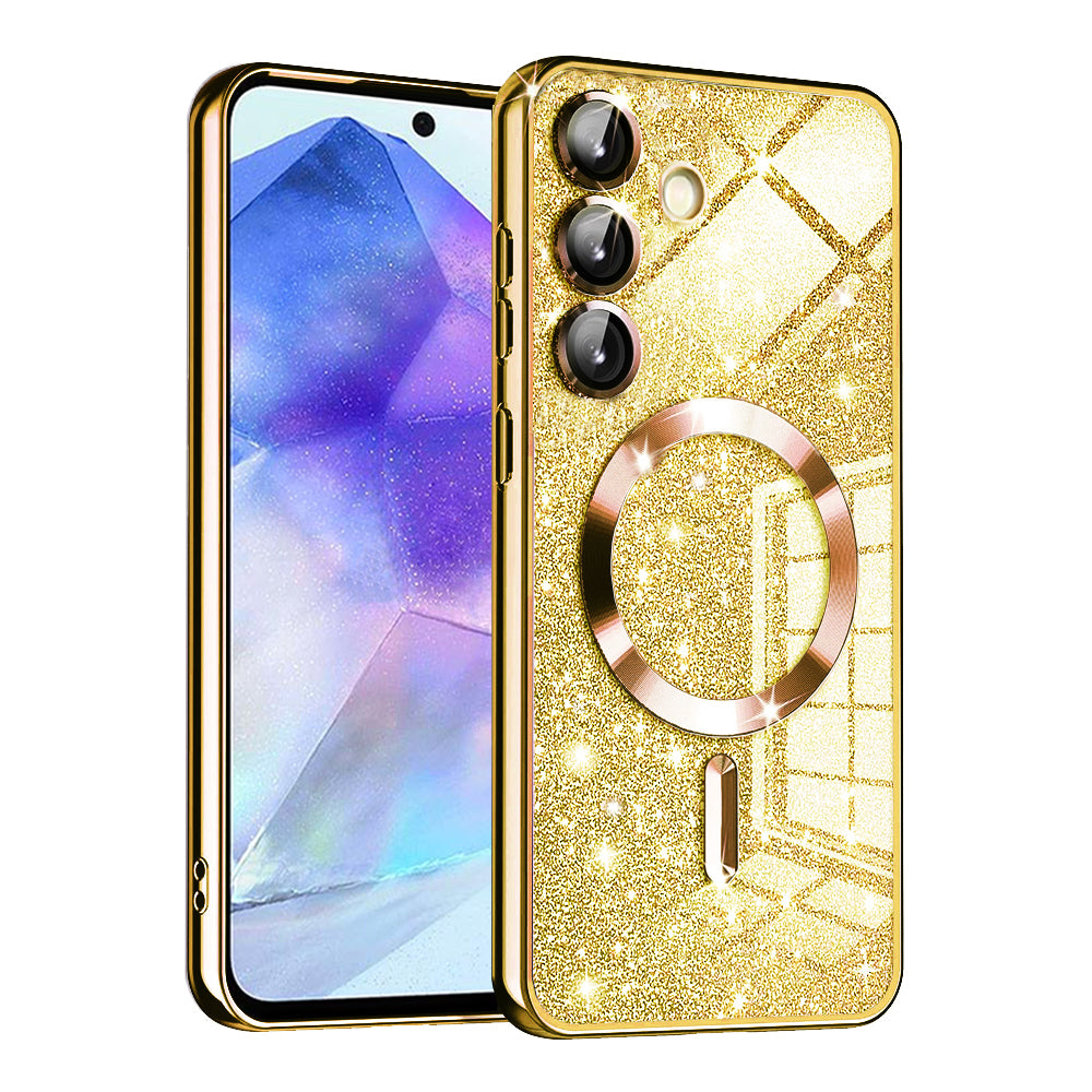 MagSafe-deksel for Samsung Galaxy A55 5G A556, Techsuit, Luxury Glitter, Gull