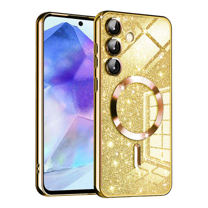 MagSafe-deksel for Samsung Galaxy A55 5G A556, Techsuit, Luxury Glitter, Gull