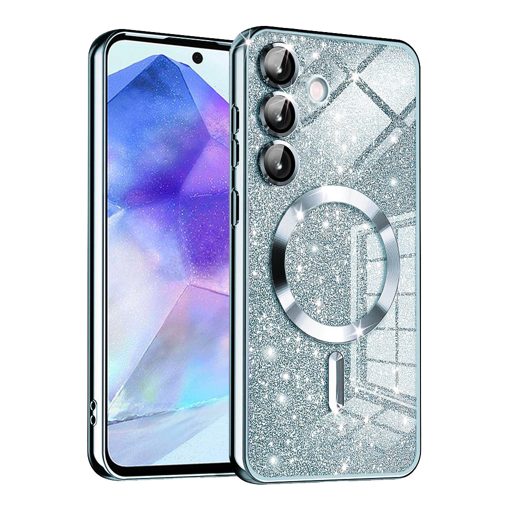 MagSafe-deksel for Samsung Galaxy A55 5G A556, Techsuit, Luxury Glitter, Bleu