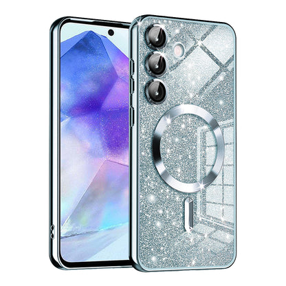 MagSafe-deksel for Samsung Galaxy A55 5G A556, Techsuit, Luxury Glitter, Bleu