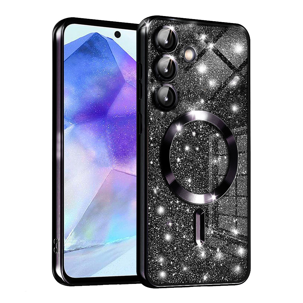 MagSafe-deksel for Samsung Galaxy A55 5G A556, Techsuit, Luxury Glitter, Svart