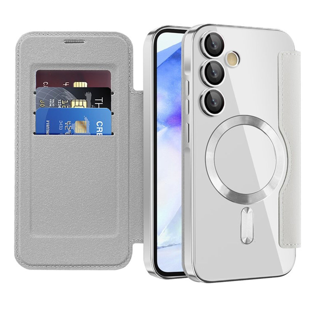 MagSafe-deksel for Samsung Galaxy A55 5G A556, Techsuit, SmartMag Book, Grå