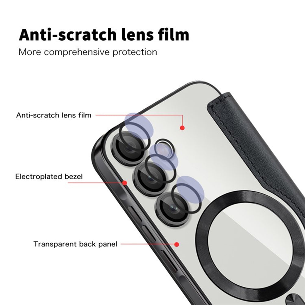 MagSafe-deksel for Samsung Galaxy A55 5G A556, Techsuit, SmartMag Book, svart