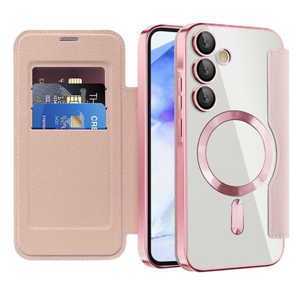 MagSafe-deksel for Samsung Galaxy A55 5G A556, Techsuit, SmartMag Book, Rosa