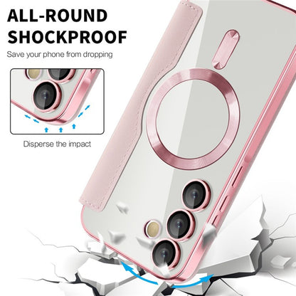 MagSafe-deksel for Samsung Galaxy A55 5G A556, Techsuit, SmartMag Book, Rosa