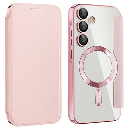 MagSafe-deksel for Samsung Galaxy A55 5G A556, Techsuit, SmartMag Book, Rosa