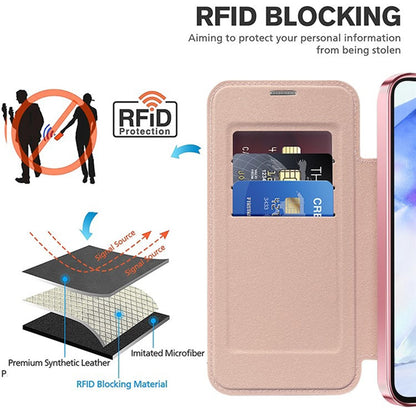 MagSafe-deksel for Samsung Galaxy A55 5G A556, Techsuit, SmartMag Book, Rosa
