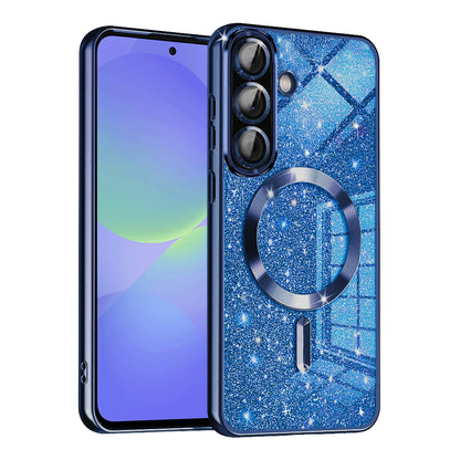 MagSafe-deksel for Samsung Galaxy A56 A566 / A36 A366, Techsuit, Luxury Glitter, Mørk blå