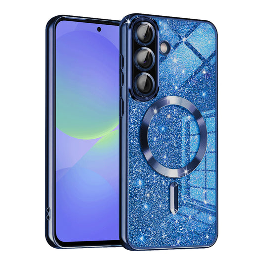 MagSafe-deksel for Samsung Galaxy A56 A566 / A36 A366, Techsuit, Luxury Glitter, Mørk blå