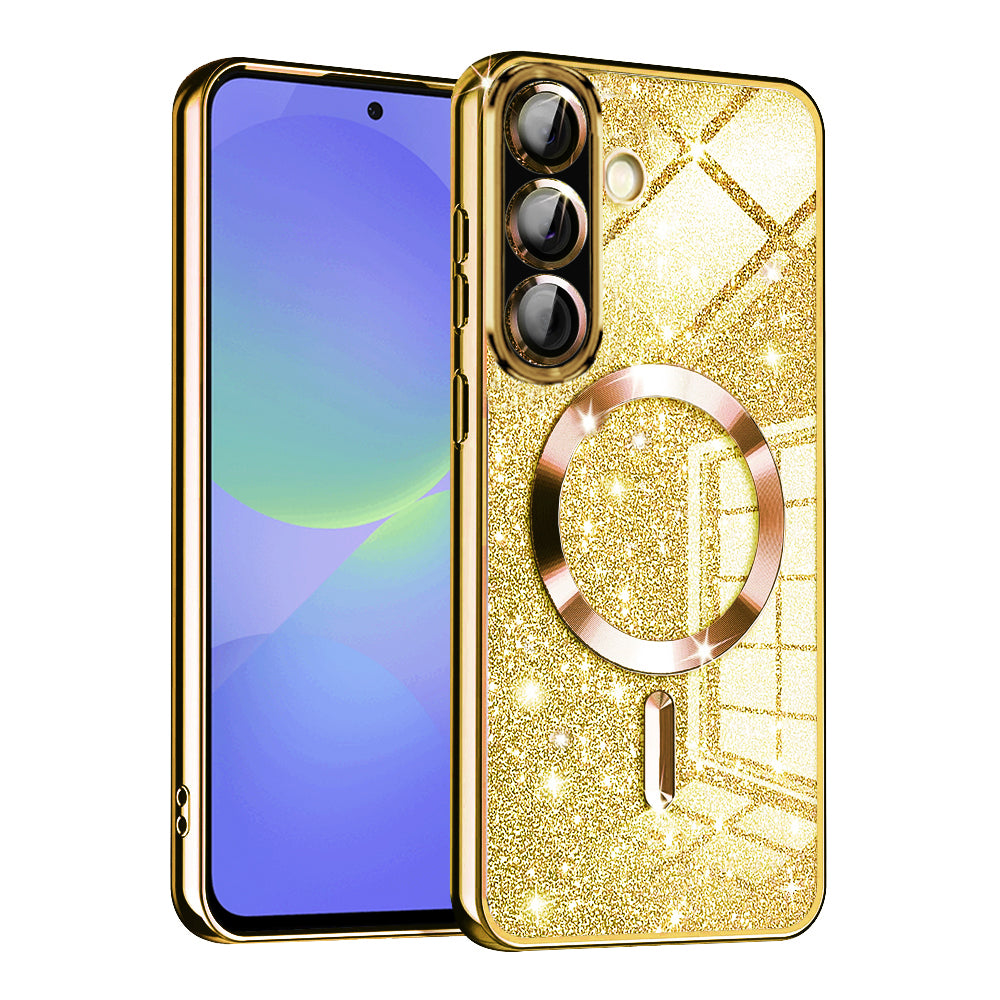 MagSafe-deksel for Samsung Galaxy A56 A566 / A36 A366, Techsuit, Luxury Glitter, Gull
