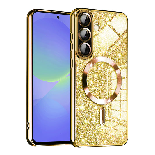 MagSafe-deksel for Samsung Galaxy A56 A566 / A36 A366, Techsuit, Luxury Glitter, Gull