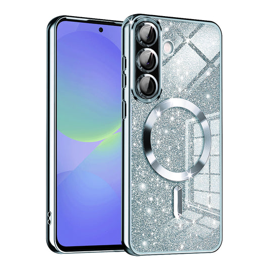MagSafe-deksel for Samsung Galaxy A56 A566 / A36 A366, Techsuit, Luxury Glitter, Bleu