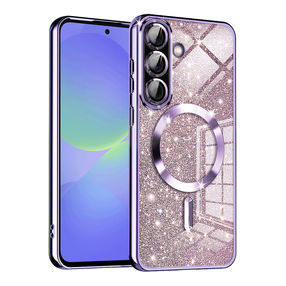 MagSafe-deksel for Samsung Galaxy A56 A566 / A36 A366, Techsuit, Luxury Glitter, Lys lilla
